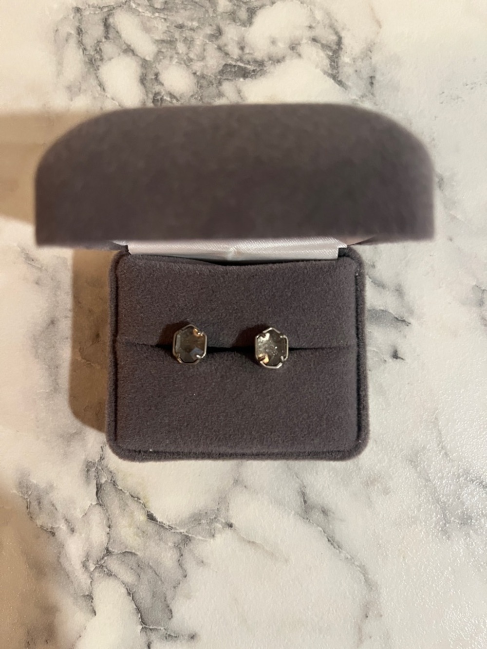 Kendra Scott Gray Hexagon Stud Earrings - Women's Jewelry